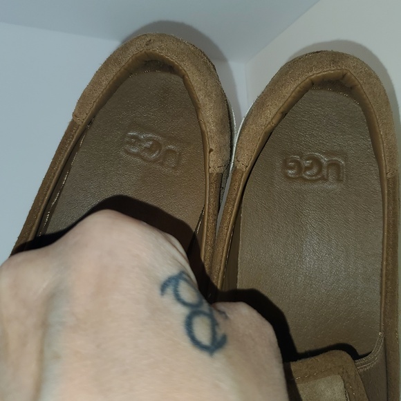 UGG Jass Slip-On Suede Platform Sneakers in Chestnut Size 7 - Picture 6 of 12